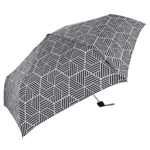 Black and white geometric patterned umbrella for light rain.